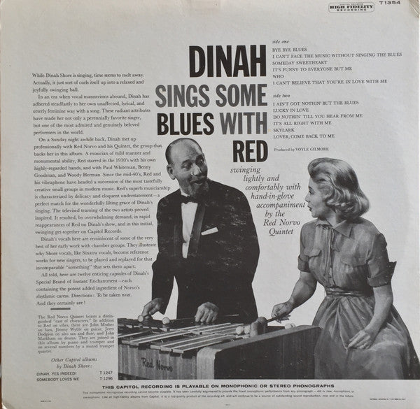Dinah Shore - Dinah Sings Some Blues With Red (Vinyl, LP, Mono) Good Plus (G+) / Very Good (VG)