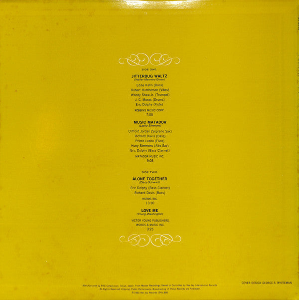 Eric Dolphy - The Eric Dolphy Memorial Album (Vinyl, LP, Album, Reissue, Stereo) Very Good Plus (VG+) / Very Good (VG)