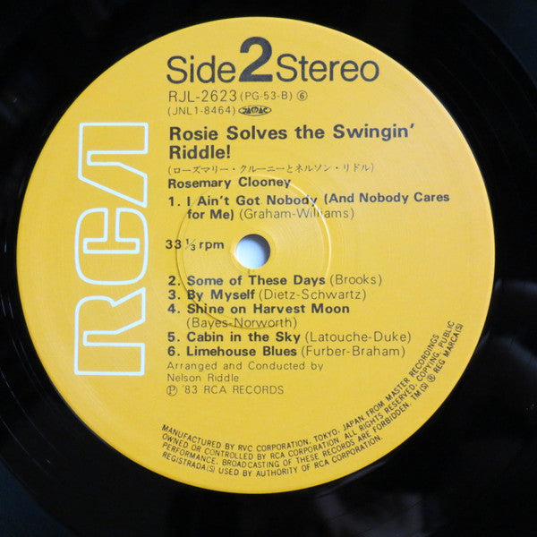Rosemary Clooney - Rosie Solves The Swingin' Riddle! (Vinyl, LP, Album, Stereo) Near Mint (NM or M-) / Very Good (VG)