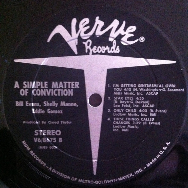 Bill Evans - A Simple Matter Of Conviction (Vinyl, LP, Album, Stereo) Very Good (VG) / Very Good (VG)