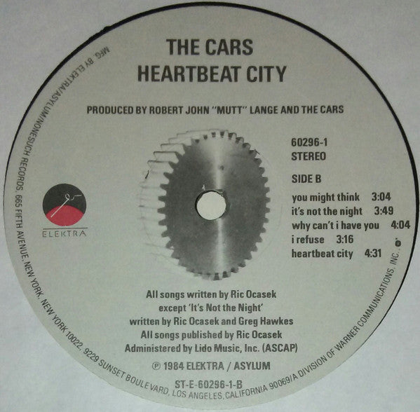 The Cars - Heartbeat City (Vinyl, LP, Album, Misprint, Stereo) Very Good (VG) / Very Good (VG)
