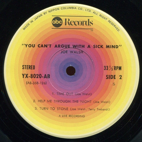 Joe Walsh - You Can't Argue With A Sick Mind (Vinyl, LP, Album, Stereo) Very Good Plus (VG+) / Very Good Plus (VG+)