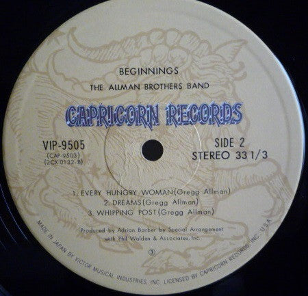 The Allman Brothers Band - Beginnings (2xVinyl, LP, Compilation) Very Good Plus (VG+) / Very Good Plus (VG+)