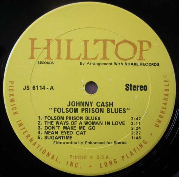 Johnny Cash - Folsom Prison Blues (Vinyl, LP, Compilation, Reissue, Stereo) Very Good (VG) / Very Good (VG)