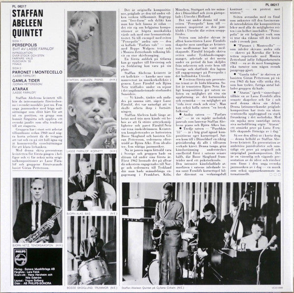 Staffan Abeleen Quintet - Persepolis (Vinyl, LP, Album, Remastered, Reissue, Limited Edition, Mono) Very Good Plus (VG+) / Near Mint (NM or M-)