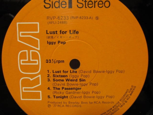 Iggy Pop - Lust For Life (Vinyl, LP, Album) Very Good Plus (VG+) / Good Plus (G+)