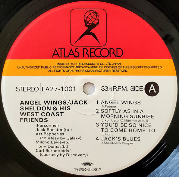 Jack Sheldon & His West Coast Friends - Angel Wings (Vinyl, LP, Album, Stereo) Near Mint (NM or M-) / Very Good Plus (VG+)