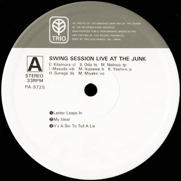 Swing Session (4) - Live At The Junk (Vinyl, LP, Album, Limited Edition, Reissue, Stereo) Very Good (VG) / Good Plus (G+)