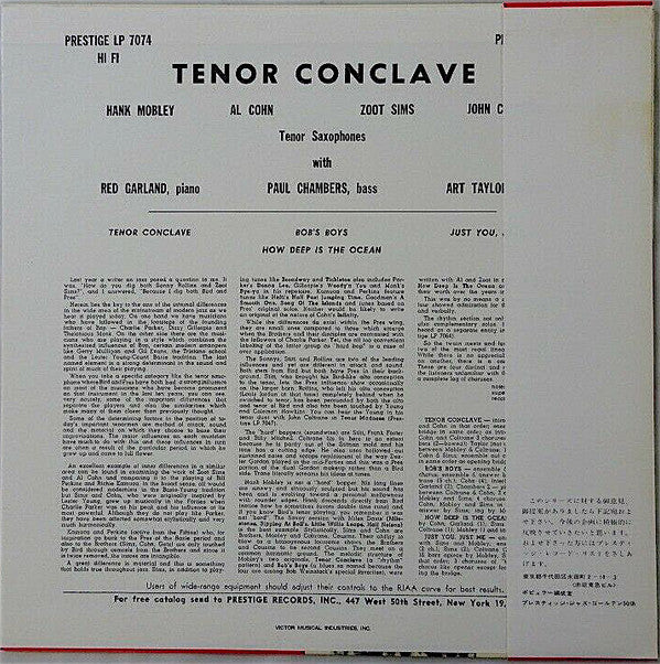Hank Mobley - Tenor Conclave (Vinyl, LP, Album, Reissue, Mono) Very Good Plus (VG+) / Very Good Plus (VG+)