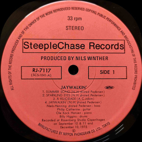 Niels-Henning Ørsted Pedersen - Jaywalkin' (Vinyl, LP, Album, Reissue) Very Good (VG) / Very Good (VG)