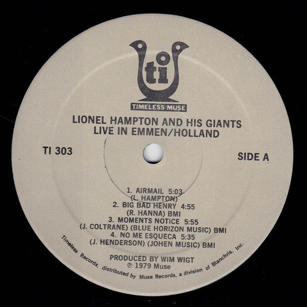 Lionel Hampton & His Giants Of Jazz - Live In Emmen/Holland (Vinyl, LP, Album) Very Good Plus (VG+) / Very Good Plus (VG+)