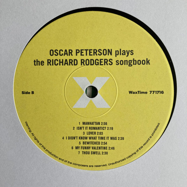 Oscar Peterson - Oscar Peterson Plays The Richard Rodgers Songbook (Vinyl, LP, Compilation, Reissue) Very Good Plus (VG+) / Very Good Plus (VG+)