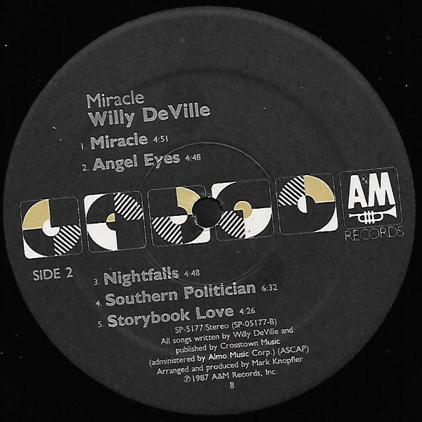 Willy DeVille - Miracle (Vinyl, LP, Album) Very Good (VG) / Very Good Plus (VG+)
