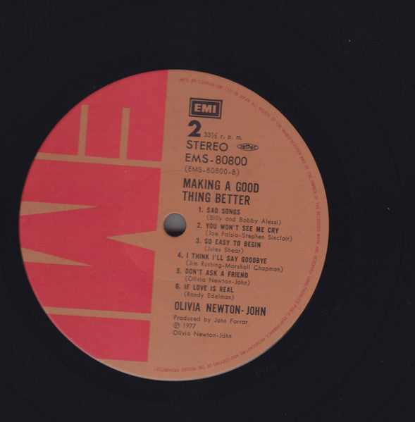 Olivia Newton-John - Making A Good Thing Better = きらめく光のように (Vinyl, LP, Album, Stereo) Very Good Plus (VG+) / Very Good (VG)