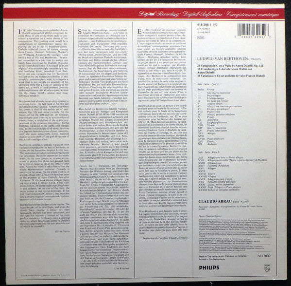 Ludwig van Beethoven - Diabelli Variationen (Vinyl, LP) Very Good Plus (VG+) / Very Good (VG)