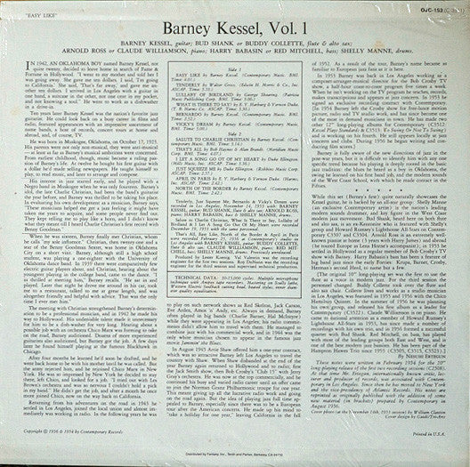 Barney Kessel - Easy Like (Vinyl, LP, Album, Reissue) Very Good (VG) / Very Good Plus (VG+)