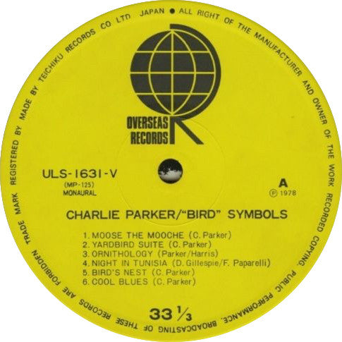 Charlie Parker - "Bird" Symbols (Vinyl, LP, Compilation, Limited Ed...
