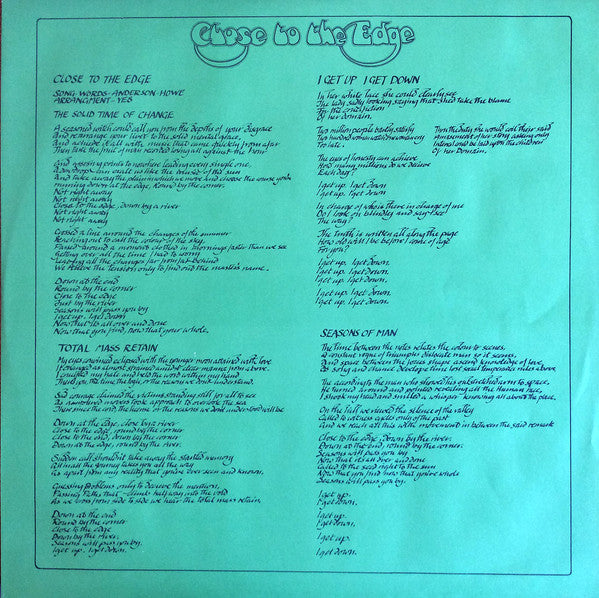 Yes - Close To The Edge = 危機 (Vinyl, LP, Album, Reissue, Stereo) Very Good Plus (VG+) / Very Good Plus (VG+)