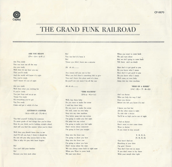 Grand Funk Railroad - On Time (Vinyl, LP, Album, Stereo)