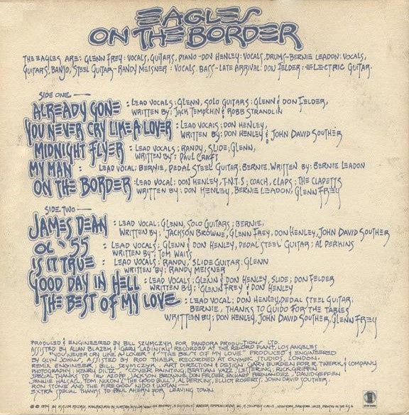 Eagles - On The Border (Vinyl, LP, Album, Stereo) Very Good (VG) / Good Plus (G+)