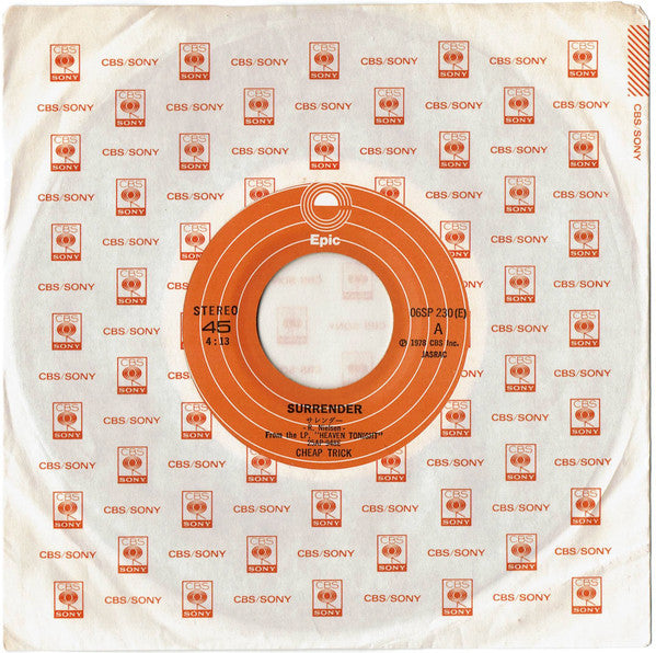 Cheap Trick - Surrender (Vinyl, 7", 45 RPM, Single, Stereo)