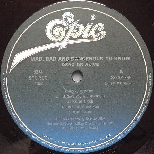 Dead Or Alive - Mad, Bad And Dangerous To Know = ブランド・ニュー・ラヴァー (Vin...