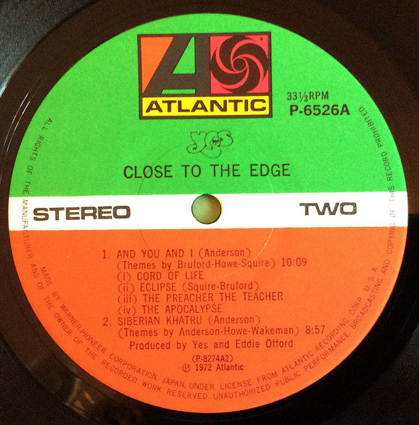 Yes - Close To The Edge = 危機 (Vinyl, LP, Album, Reissue, Stereo)