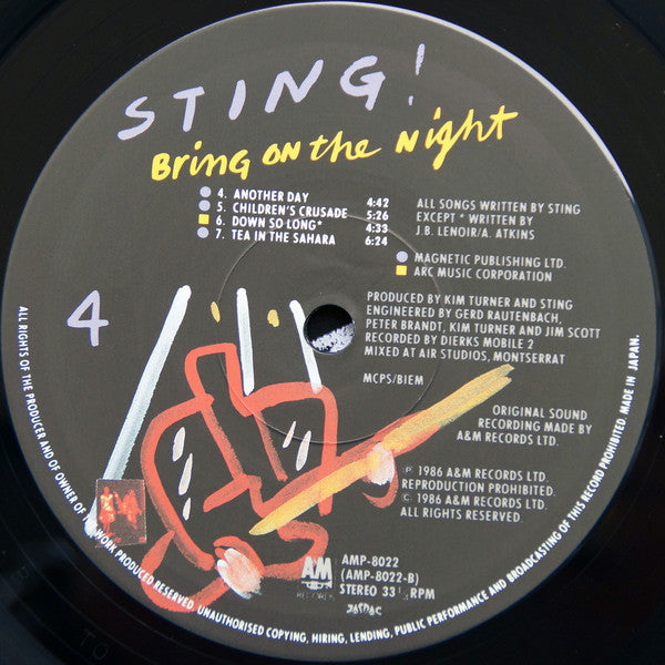 Sting - Bring On The Night (Vinyl, LP, Album, Stereo)