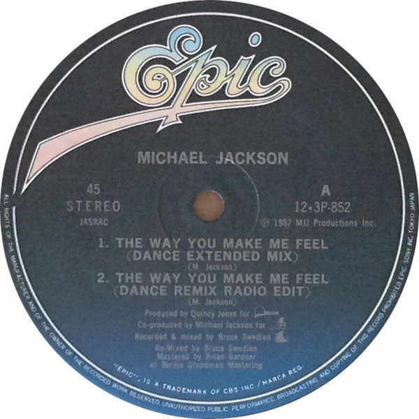 Michael Jackson - The Way You Make Me Feel (Vinyl, 12", Stereo)