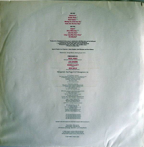 Foreigner - Records (Vinyl, LP, Compilation) Very Good Plus (VG+) / Very Good Plus (VG+)