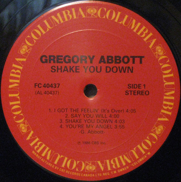 Gregory Abbott - Shake You Down (Vinyl, LP, Album) Very Good Plus (VG+) / Very Good Plus (VG+)