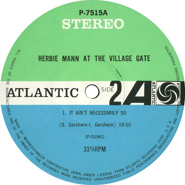 Herbie Mann - Herbie Mann At The Village Gate (Vinyl, LP, Album, Stereo) Very Good Plus (VG+) / Very Good Plus (VG+)