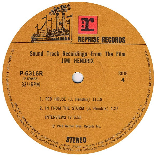Jimi Hendrix - Sound Track Recordings From The Film "Jimi Hendrix" ...