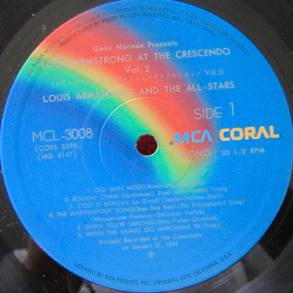 Louis Armstrong - At The Crescendo Vol. 2 (Vinyl, LP, Reissue, Mono) Very Good Plus (VG+) / Very Good Plus (VG+)