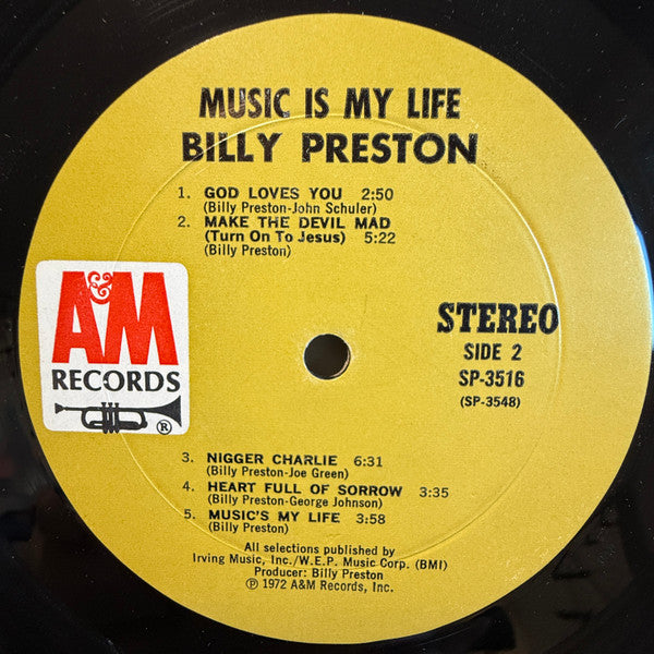 Billy Preston - Music Is My Life (Vinyl, LP, Album) Very Good (VG) / Very Good (VG)