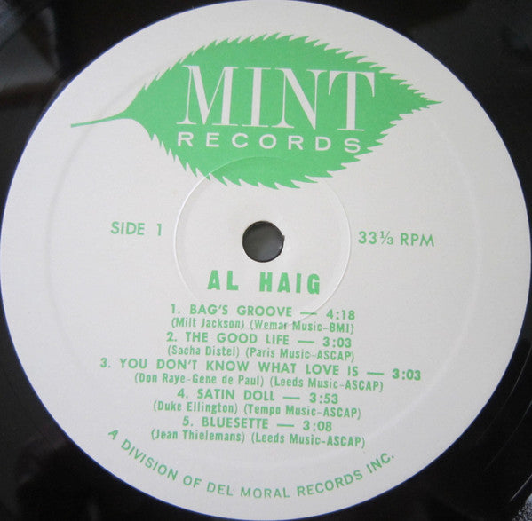 Al Haig - Today! (Vinyl, LP, Reissue) Very Good Plus (VG+) / Very Good Plus (VG+)
