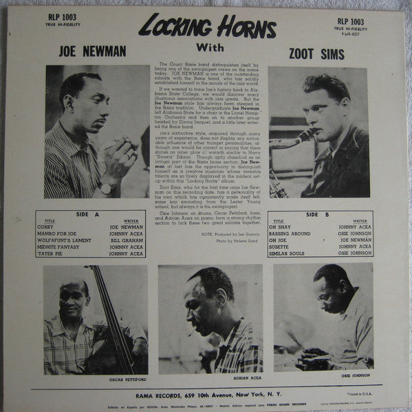 Joe Newman - Locking Horns (Vinyl, LP, Album, Reissue) Very Good Plus (VG+) / Very Good Plus (VG+)