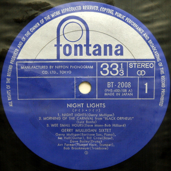 Gerry Mulligan - Night Lights (Vinyl, LP, Album, Reissue, Stereo) Very Good Plus (VG+) / Very Good (VG)