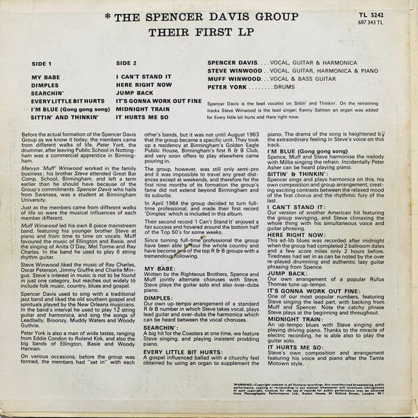 The Spencer Davis Group - Their First LP (Vinyl, LP, Mono, Album) Good Plus (G+) / Good Plus (G+)