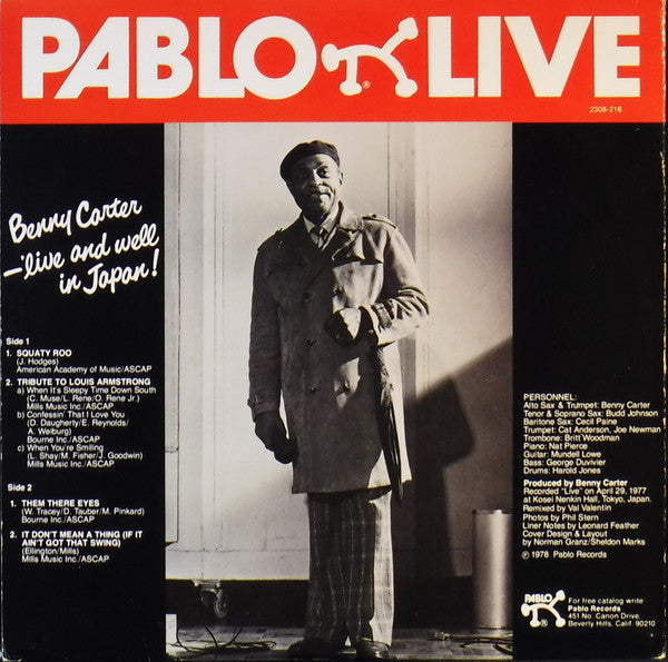 Benny Carter - 'Live And Well In Japan! (Vinyl, LP, Album)
