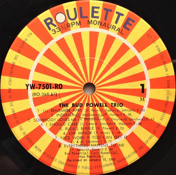 The Bud Powell Trio - The Bud Powell Trio (Vinyl, LP, Compilation, ...