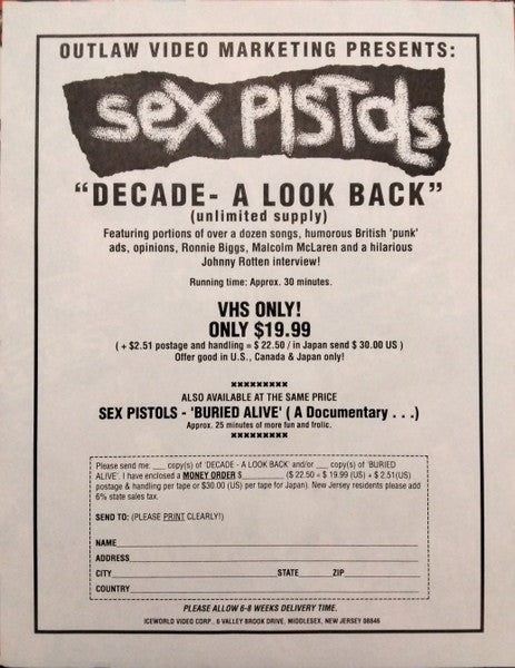 Sex Pistols - We've Cum For Your Children (Wanted: The Goodman Tapes) (Vinyl, LP, Compilation) Near Mint (NM or M-) / Near Mint (NM or M-)