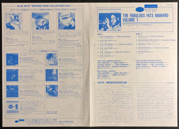 Fats Navarro - The Fabulous Fats Navarro Volume 1 (Vinyl, LP, Album, Reissue, Remastered, Mono) Very Good Plus (VG+) / Very Good Plus (VG+)