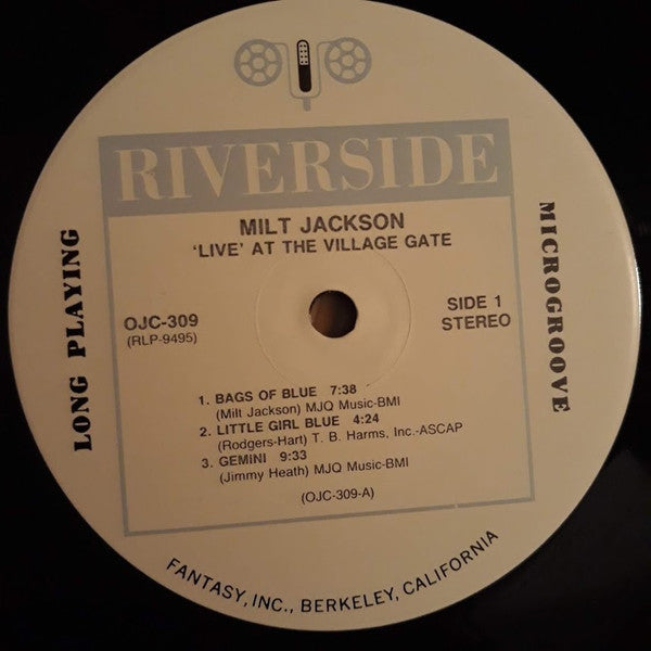 Milt Jackson Quintet - 'Live' At The Village Gate (Vinyl, LP, Album, Reissue, Remastered, Stereo) Very Good (VG) / Very Good (VG)