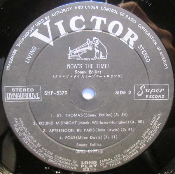 Sonny Rollins - Now's The Time! (Vinyl, LP, Album, Stereo)