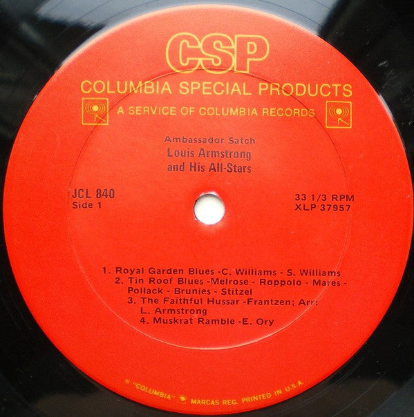 Louis Armstrong And His All-Stars - European Concert Recordings By Ambassador Satch (Vinyl, LP, Reissue, Mono) Very Good (VG) / Very Good Plus (VG+)