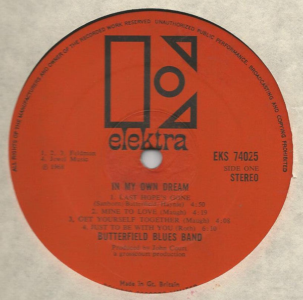 The Paul Butterfield Blues Band - In My Own Dream (Vinyl, LP, Album, Stereo) Very Good (VG) / Very Good (VG)