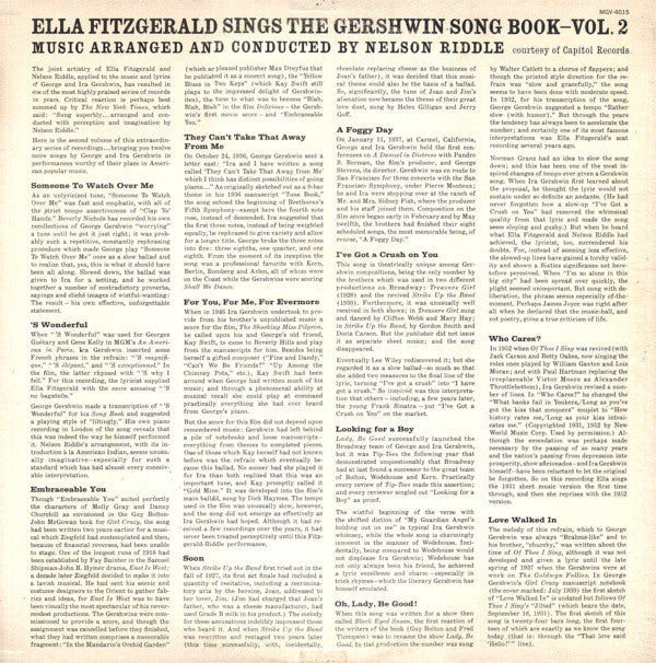 Ella Fitzgerald - Ella Fitzgerald Sings The Gershwin Song Book Vol. 2 (Vinyl, LP, Album, Mono) Good Plus (G+) / Fair (F)