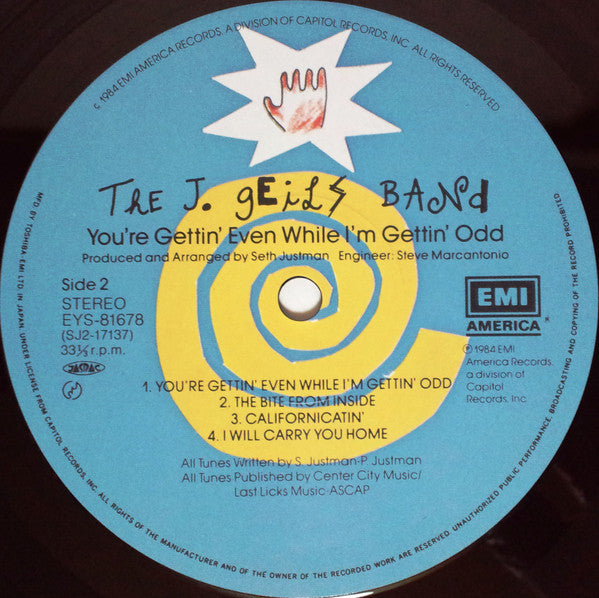 The J. Geils Band - You're Gettin' Even While I'm Gettin' Odd (Vinyl, LP, Album) Very Good Plus (VG+) / Very Good (VG)