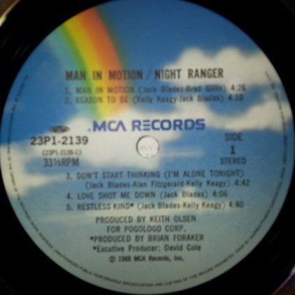 Night Ranger - Man In Motion (Vinyl, LP, Album) Near Mint (NM or M-) / Very Good (VG)